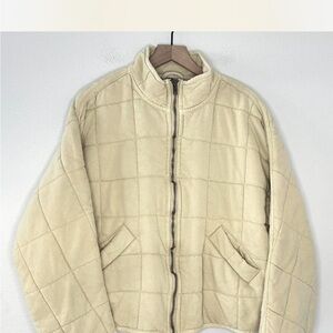 Free People Cream Quilted Jacket